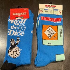 Mens crew socks new size 6-12 monopoly
